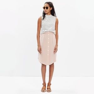 Madewell Blush Pink Silk Midi Skirt